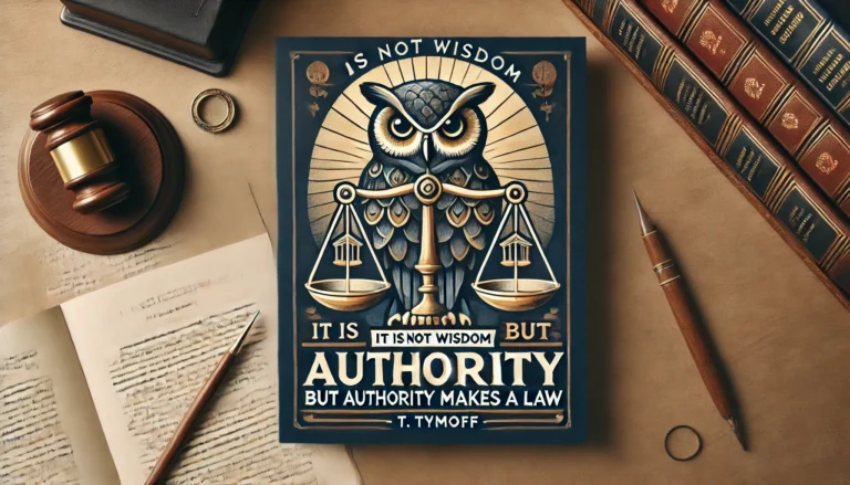 it is not wisdom but authority that makes a law. t - tymoff